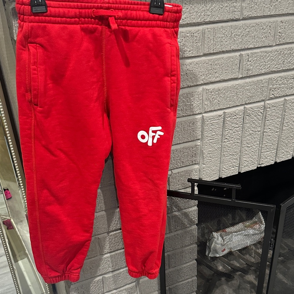 Off-White Kids Red Sweatpants